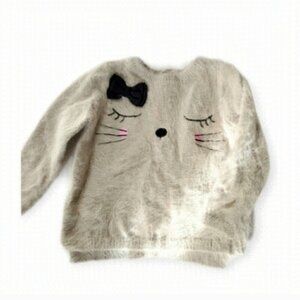 H&M Kids Fuzzy Eyelash Knit Cat Sweater 2-4Y